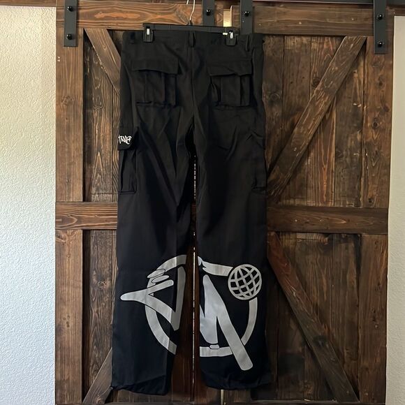 2023 Print Loose Men's Fashion Streetwear Multi-pocket Cargo Pants Y2k Hip Hop - Picture 4 of 15